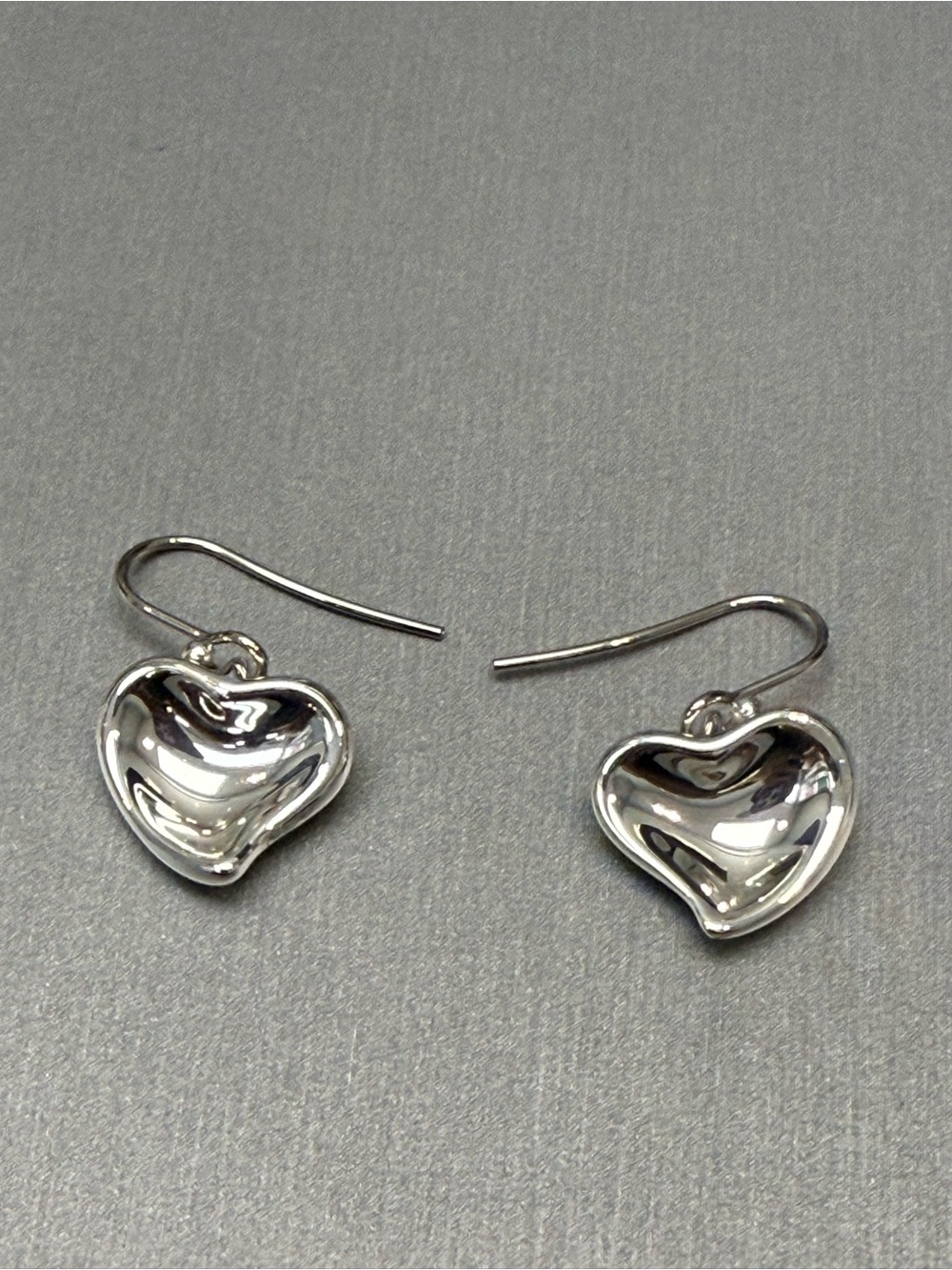 Tiffany & co Sterling Heart Drop Earrings - Shiny Silver